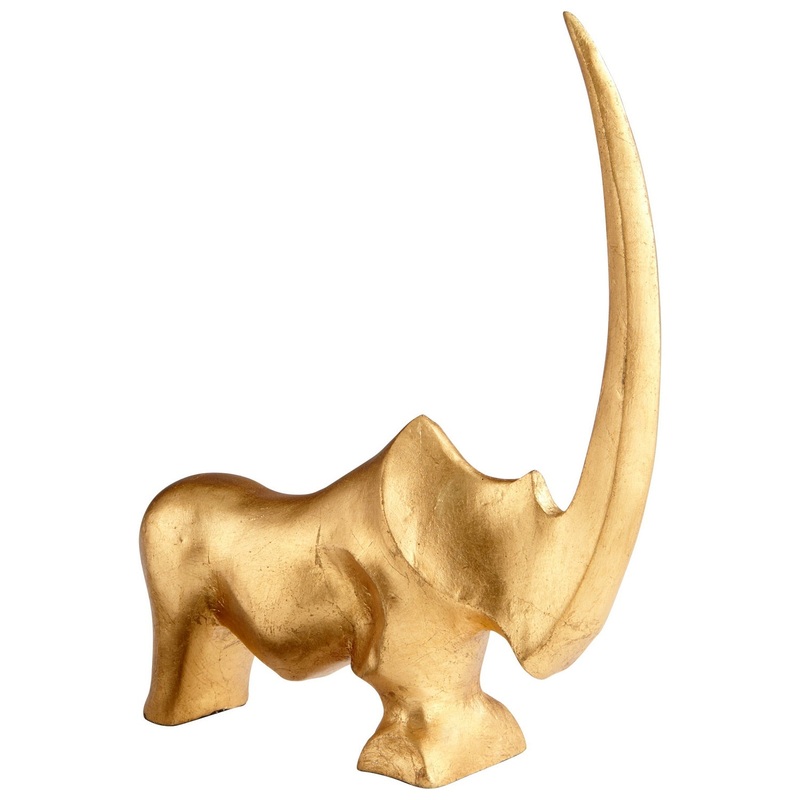 Rhino Bay Sculpture in Gold Leaf