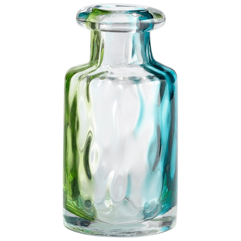Rigby Vase in Green Blue/Clear