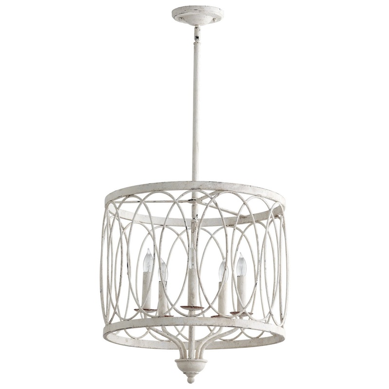 Sausalito Five Light Pendant in Persian White