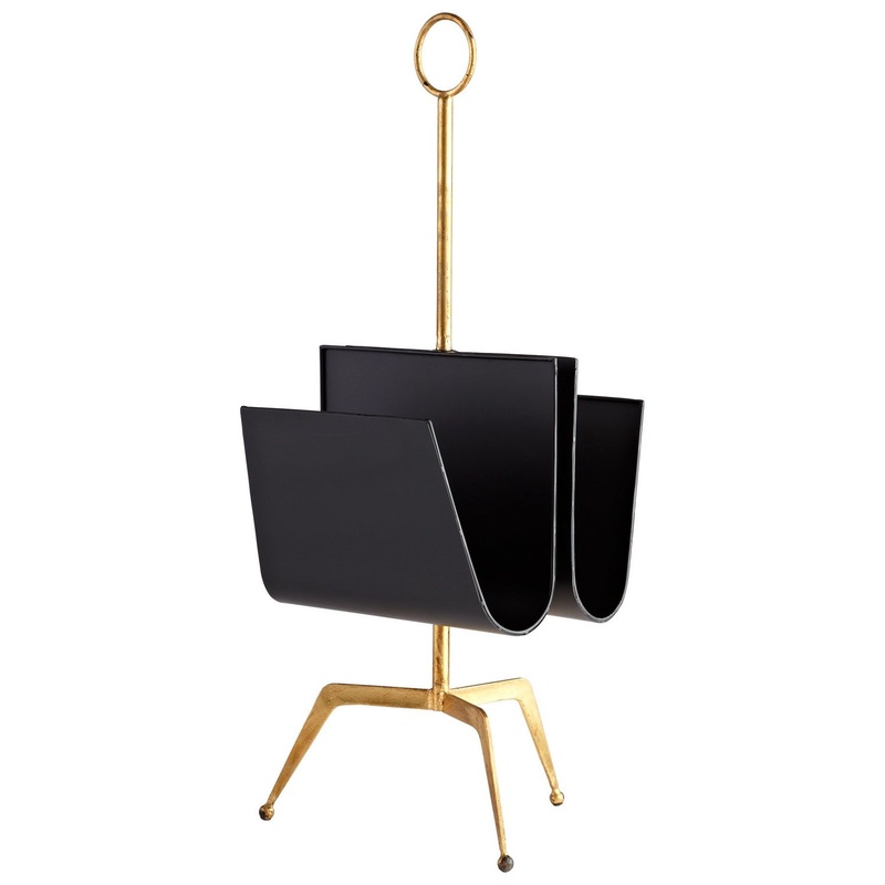 Siamese Twin Magazine Holder in Black And Gold