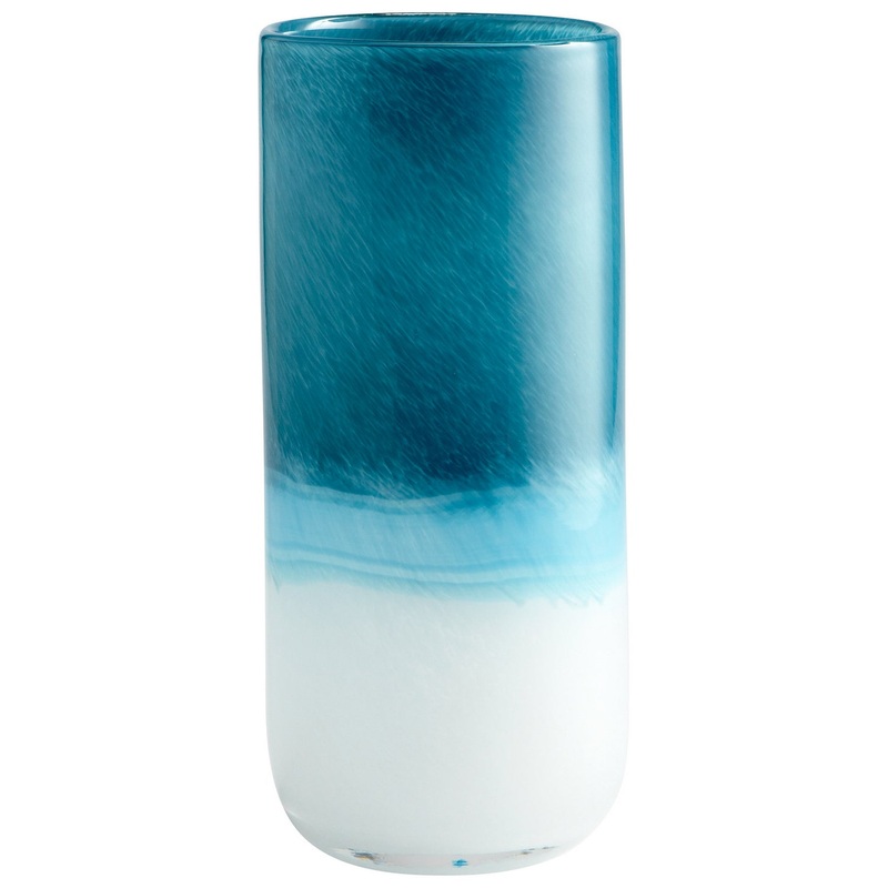 Turquoise Cloud Vase in Blue And White