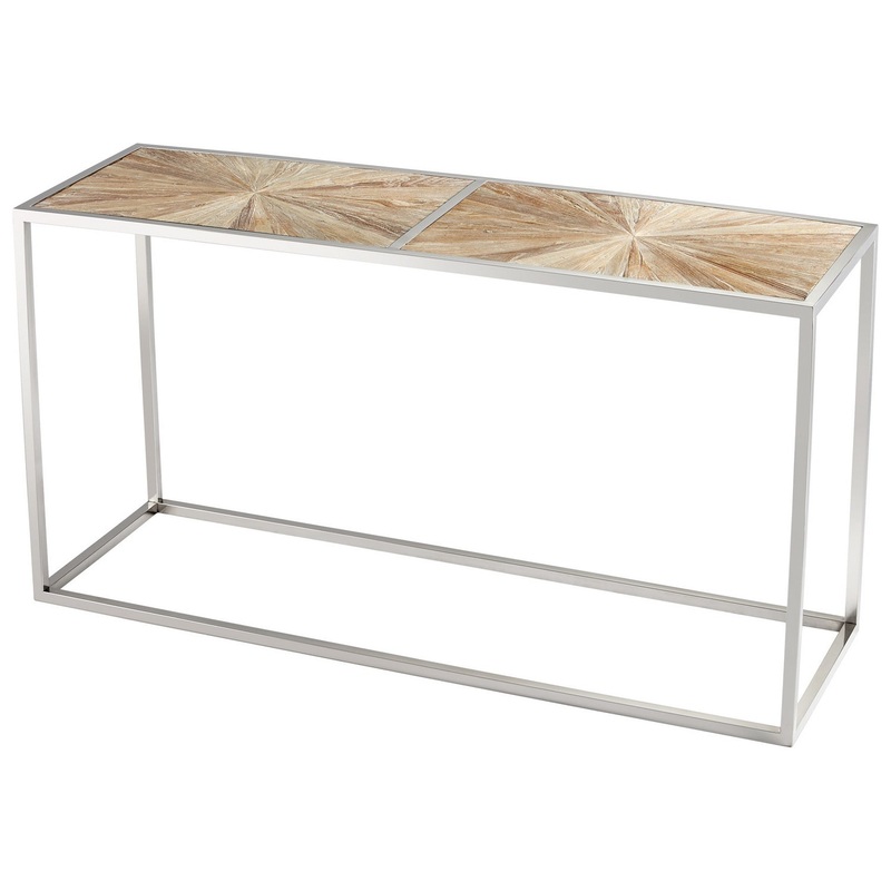 Vase Console Table in Black Forest Grove And Chrome