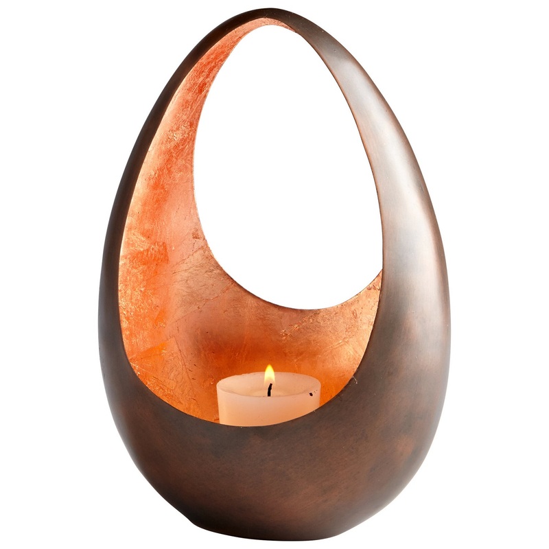 Ceres Candelabra in Antique Copper And Copper Leaf