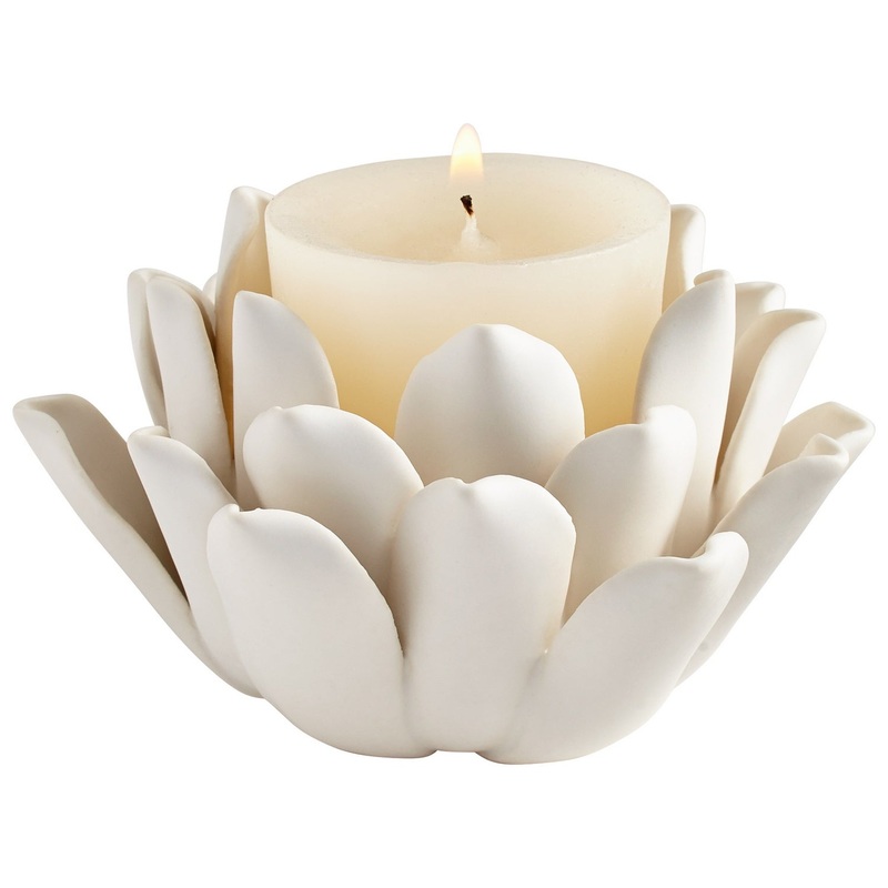 Dahlia Candelabra in Matte White