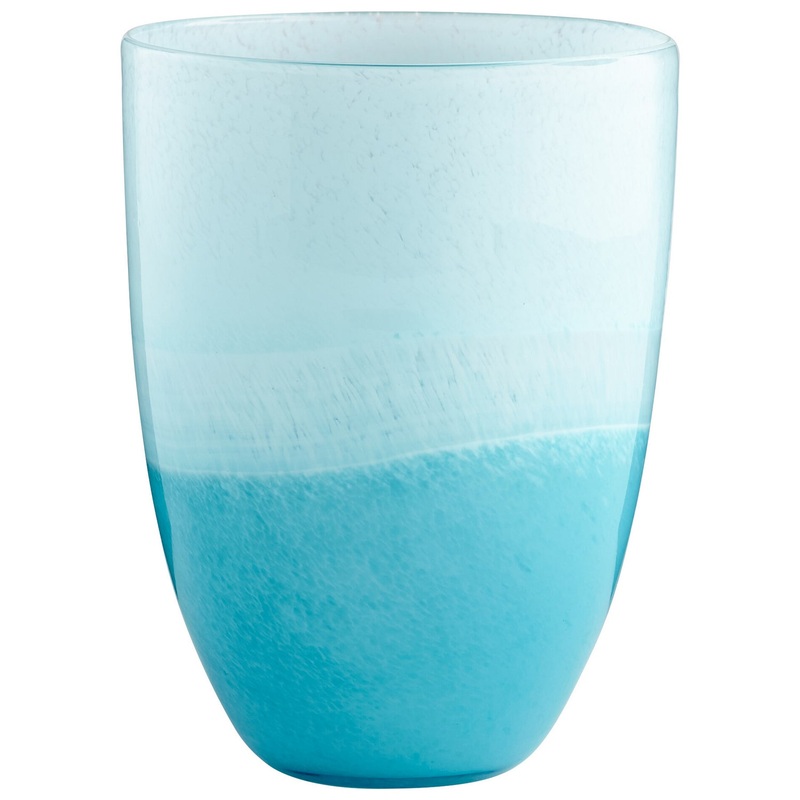 Devotion Vase in Sky Blue And White