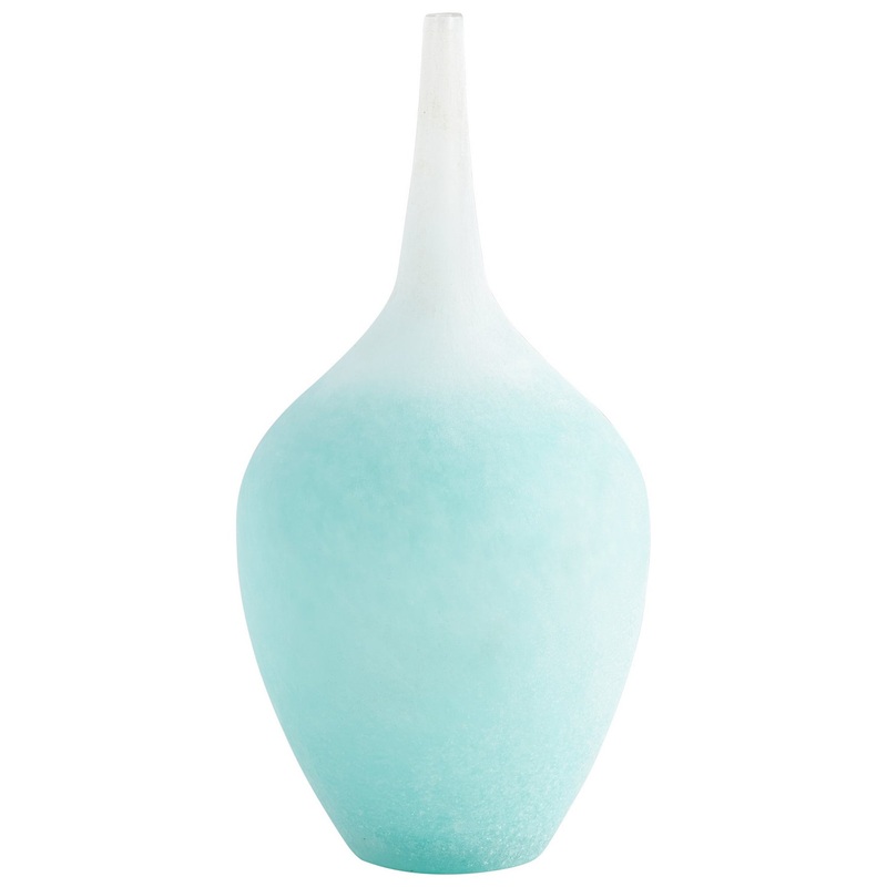 Droplet Vase in Sky Blue And White