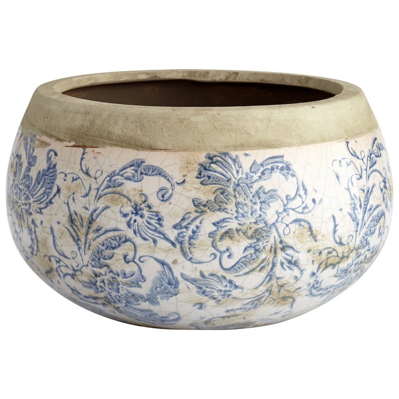 Isela Planter in Blue And White