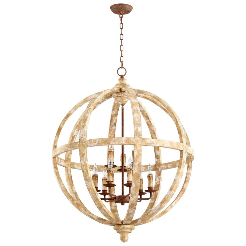 Landon Nine Light Pendant in Ashfield`S Plaster