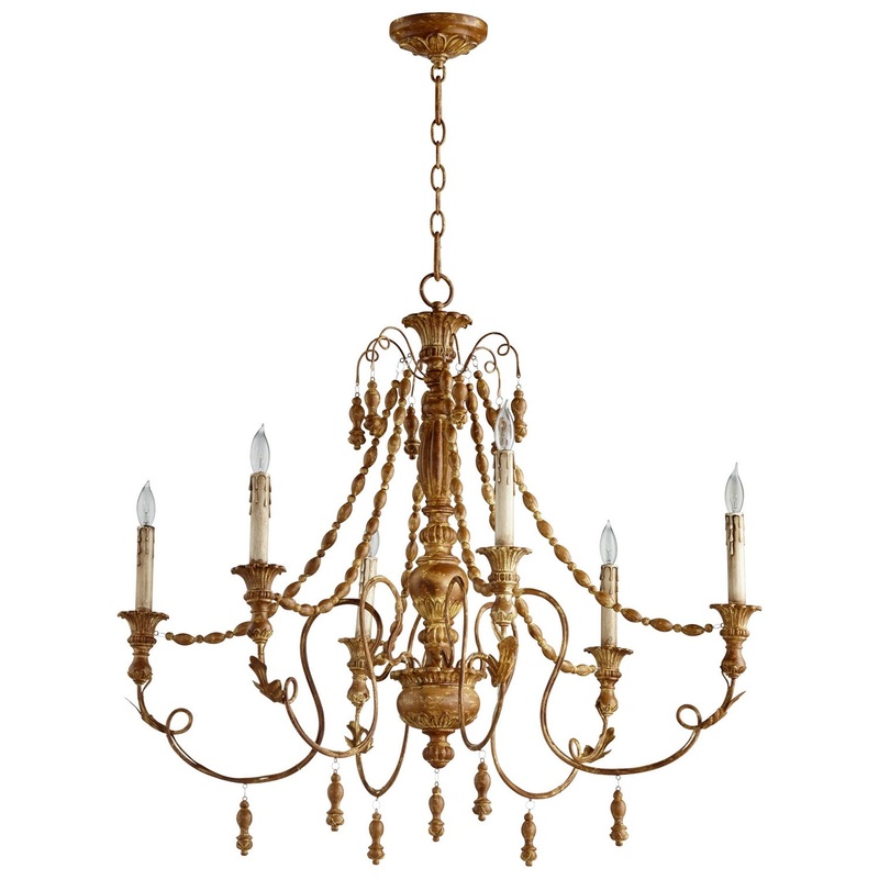 Lyon Six Light Chandelier in French Umber
