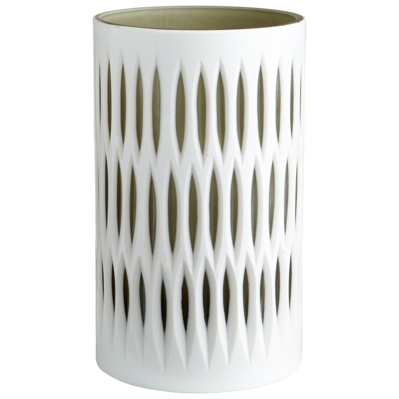 Marquise Vase in White And Smoked