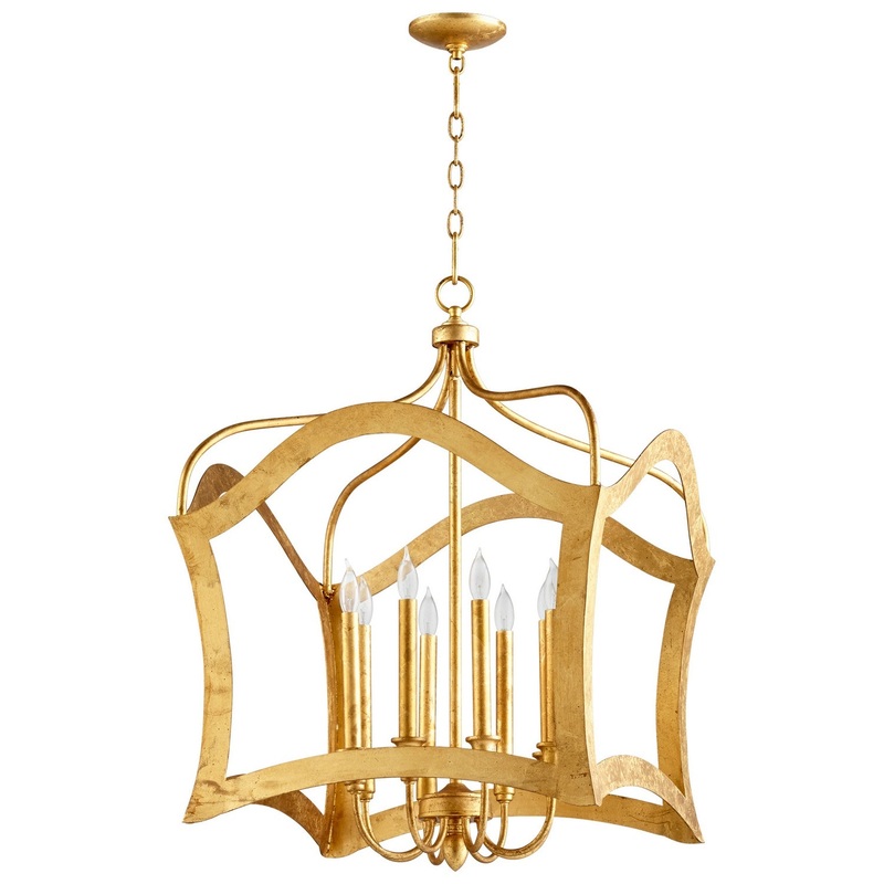 Milan Eight Light Pendant in Gold Leaf