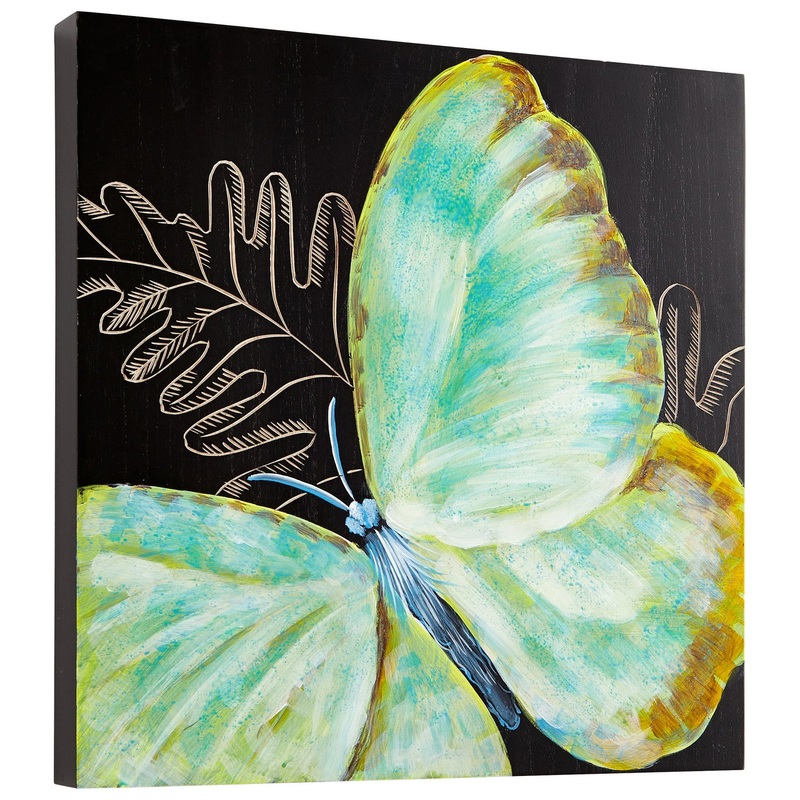Papillon Wall Art in Black/Blue