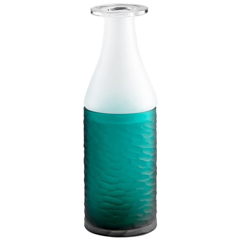 Primavera Vase in Clear Frost/Teal
