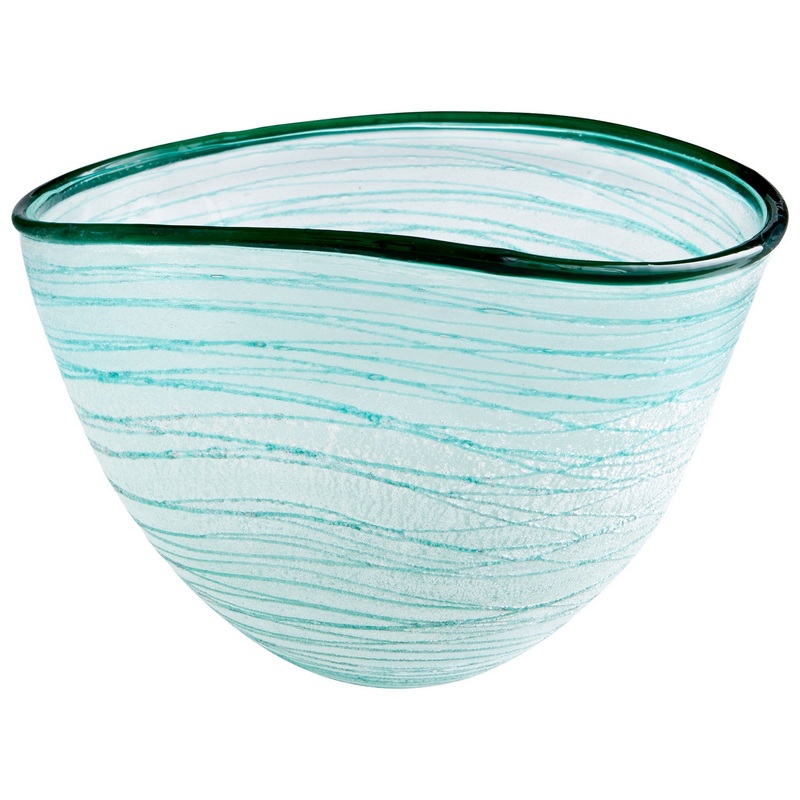 Swirly Bowl in Green And White