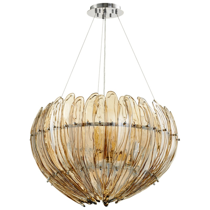 Aerie Nine Light Pendant in Chrome