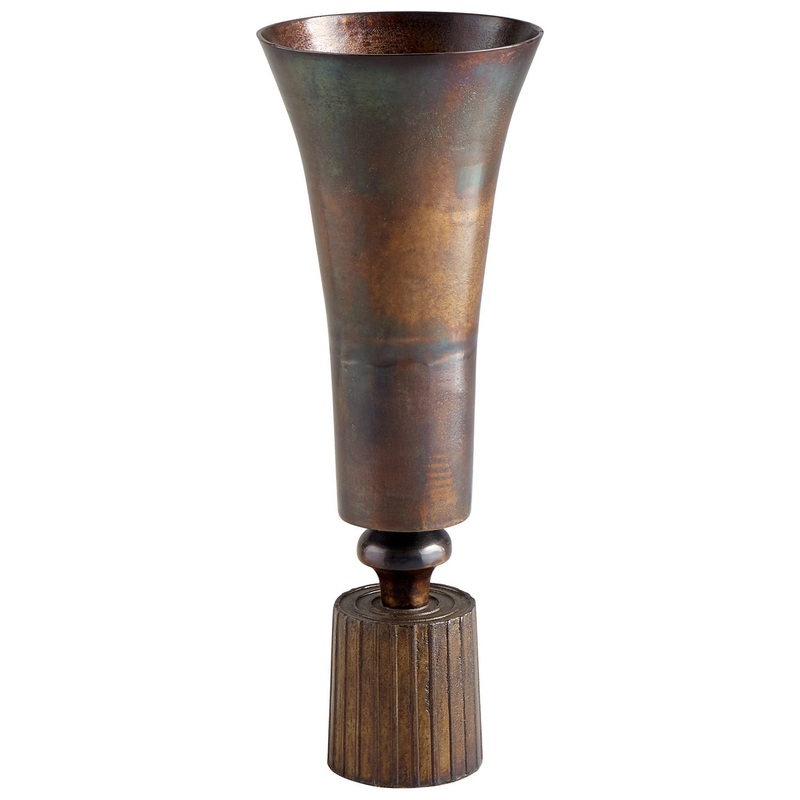 Basket Vase in Vintage Brass