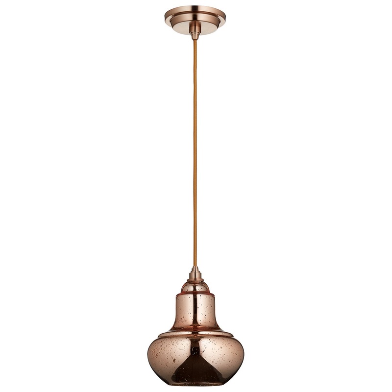 Camille One Light Pendant in Satin Copper