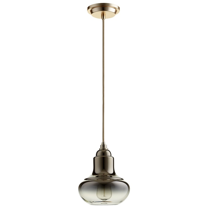 Camille One Light Pendant in Satin Gold