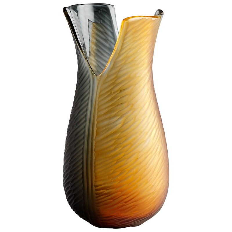 Candice Vase in Amber And Smoked