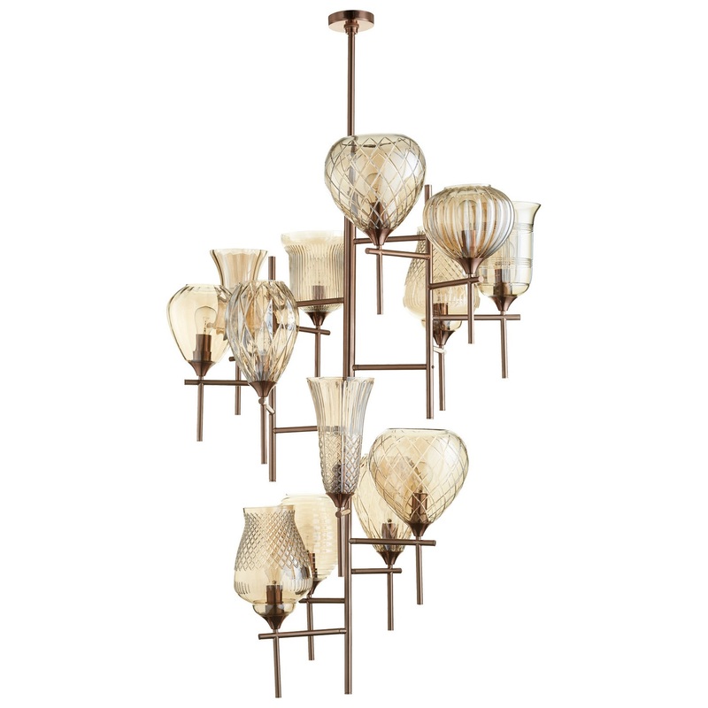Darcey 13 Light Chandelier in Satin Copper