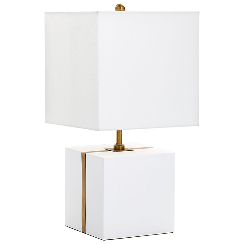 Neso One Light Table Lamp in White And Brass