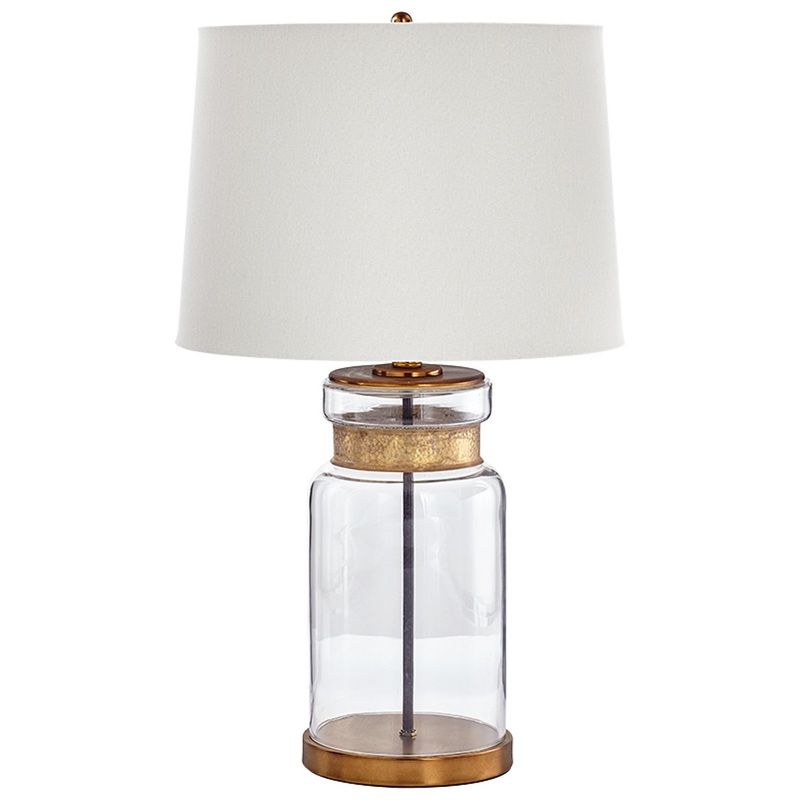 One Light Table Lamp in Clear And Gold
