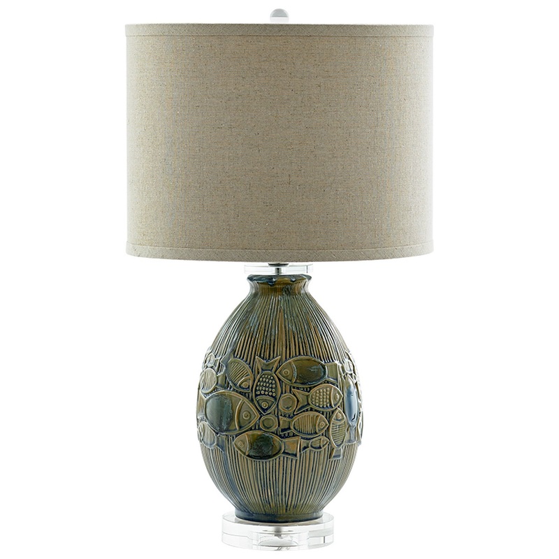 Piscine One Light Table Lamp in Blue