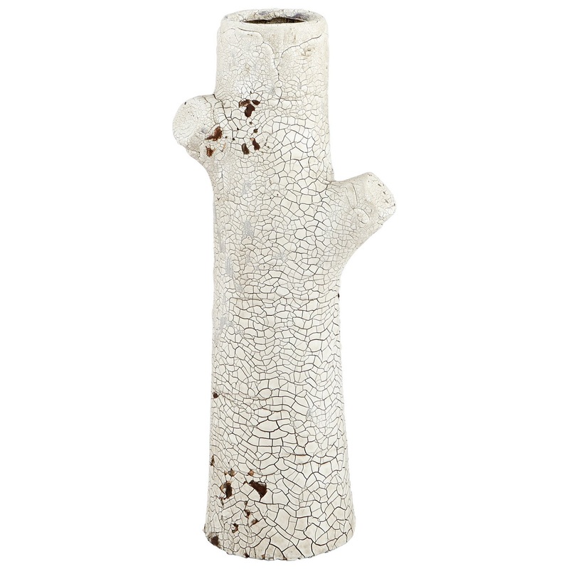 Planter in White Crackle