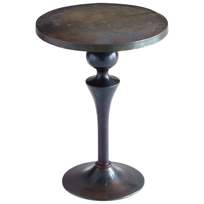 Side Table in Bronze And Blue