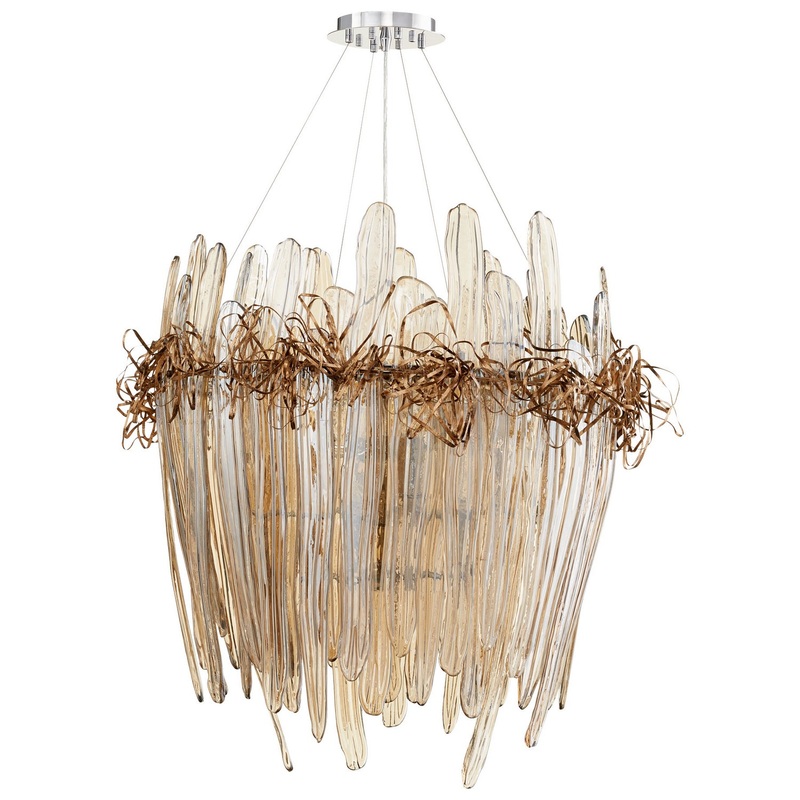 Thetis 12 Light Chandelier in Chrome And Copper
