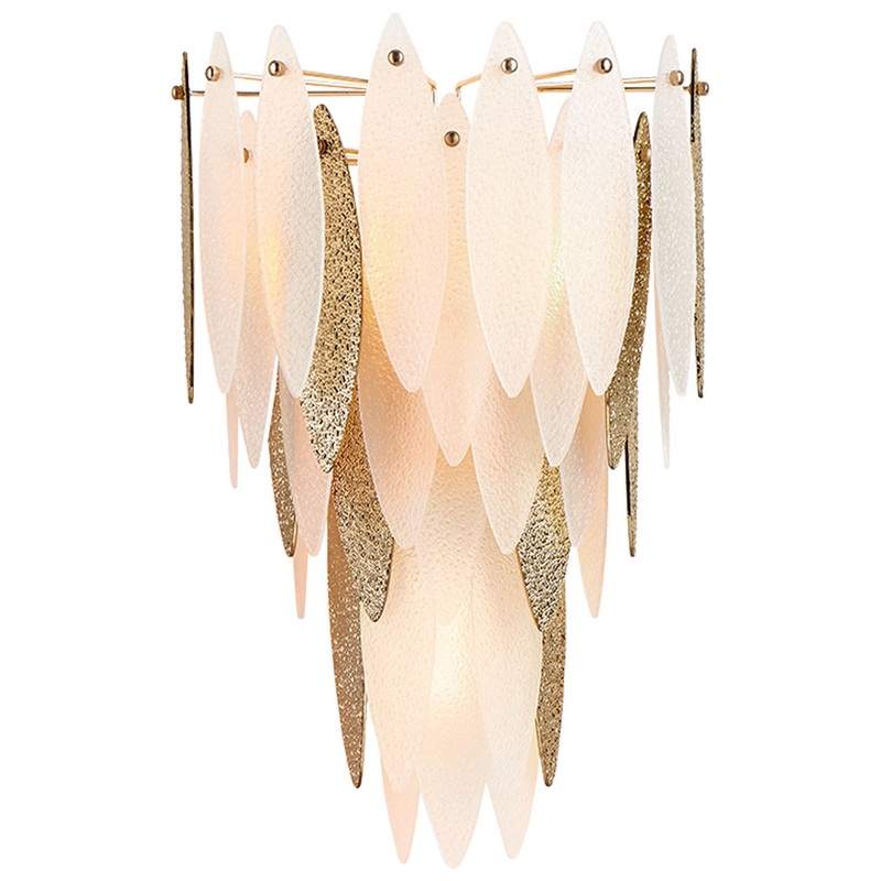 Three Light Wall Sconce in Satin Gold