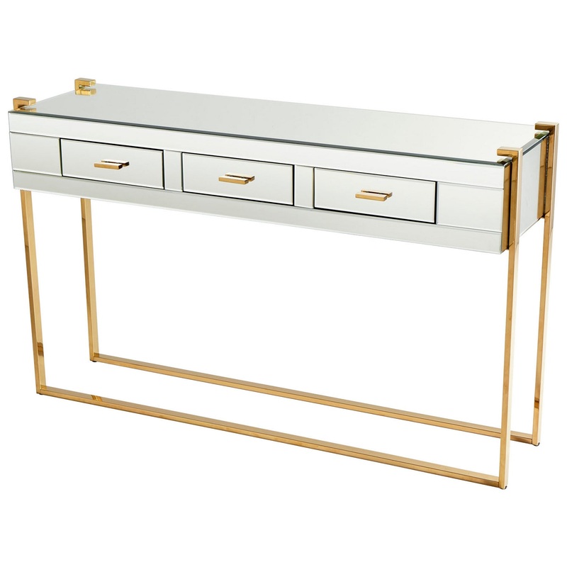 Console Table in Aged Brass