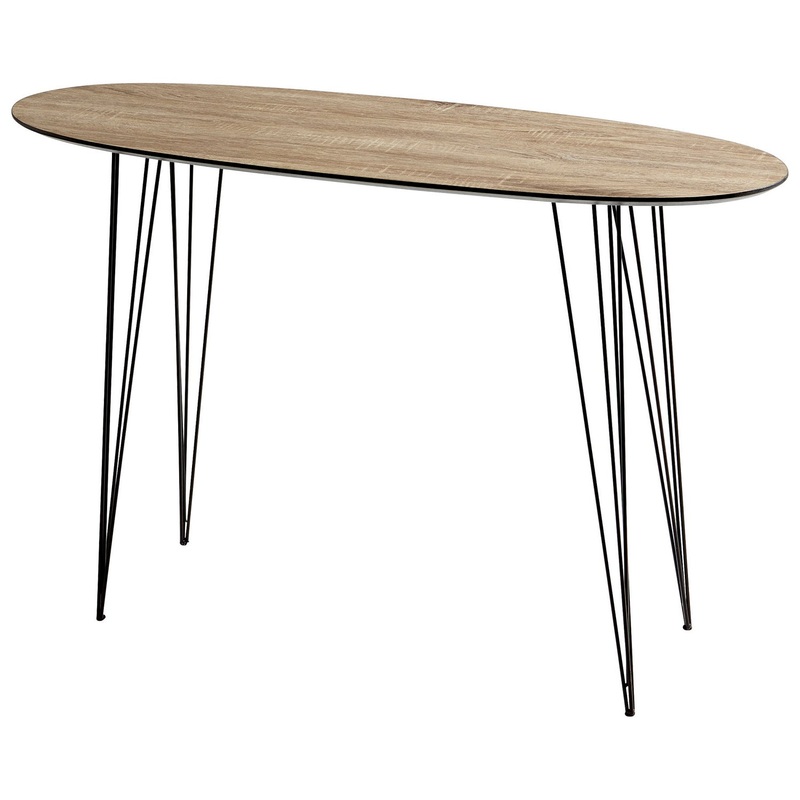 Console Table in Oak Veneer And Black