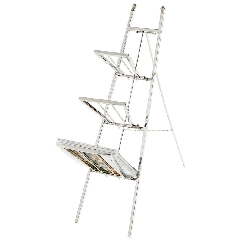 Magazine Rack in Polished Nickel