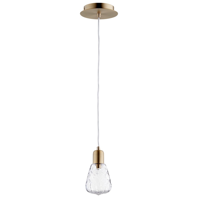 One Light Pendant in Aged Brass