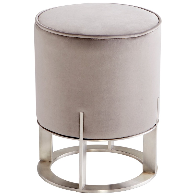 Ottoman in Brushed Stainless Steel