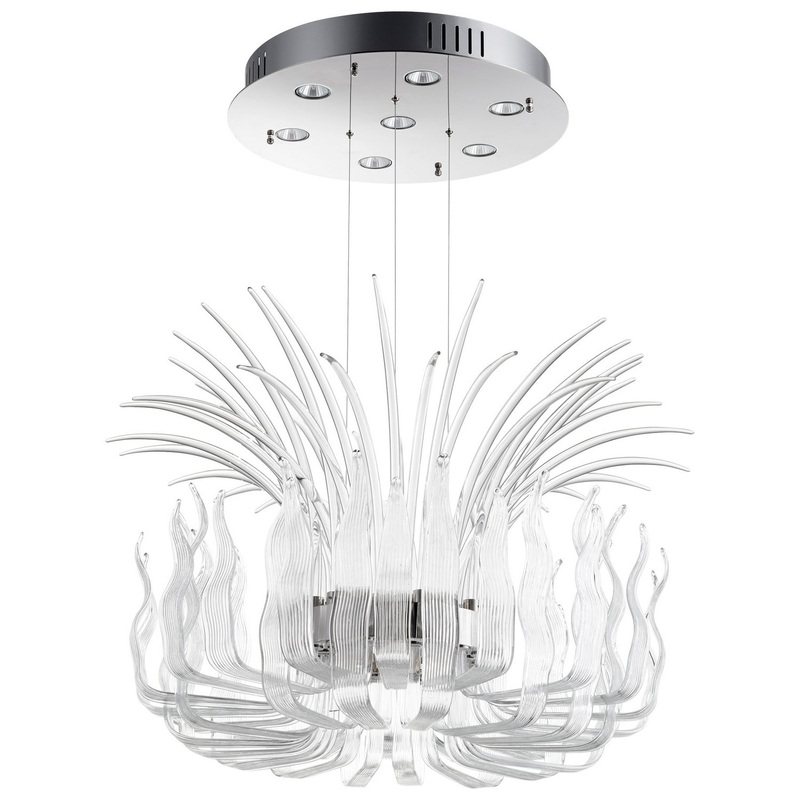 Seven Light Pendant in Polished Nickel