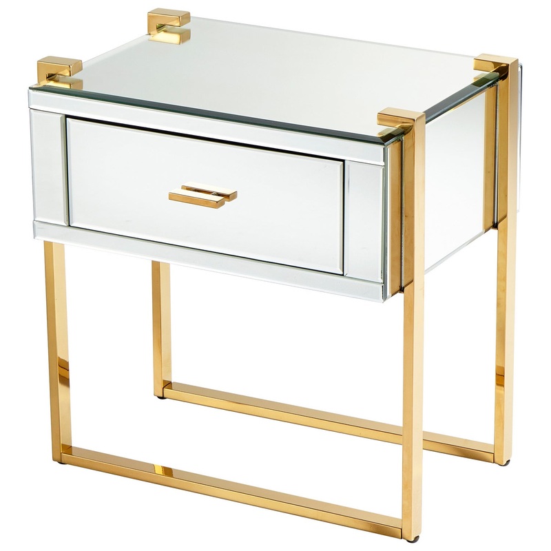 Side Table in Aged Brass