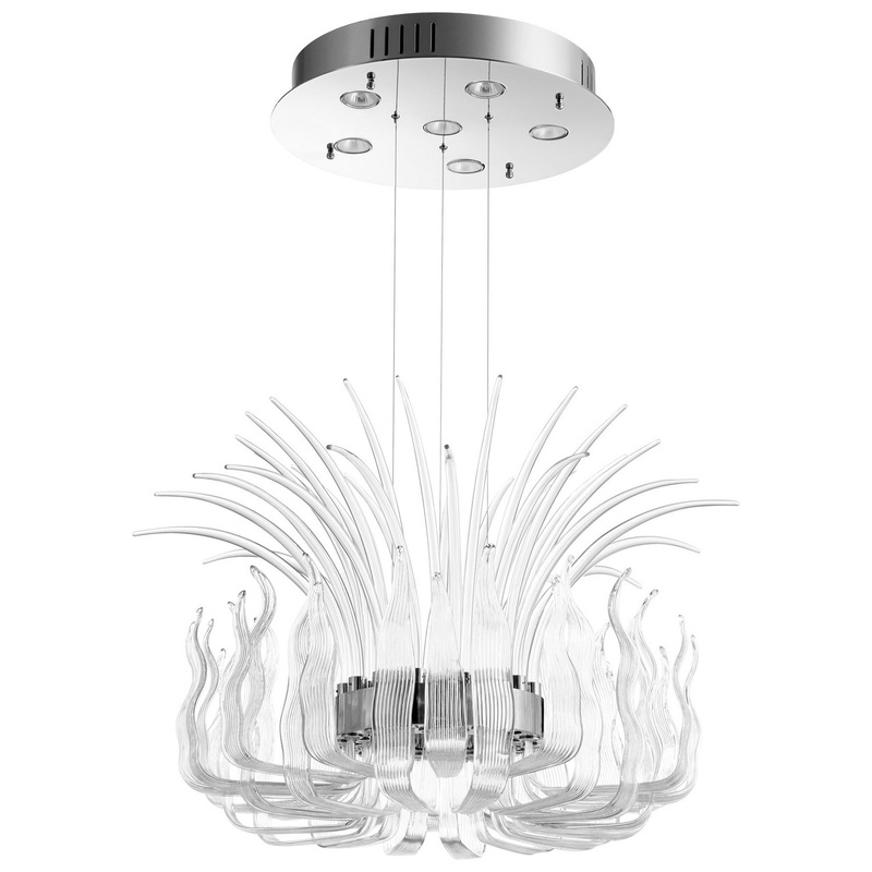 Six Light Pendant in Polished Nickel