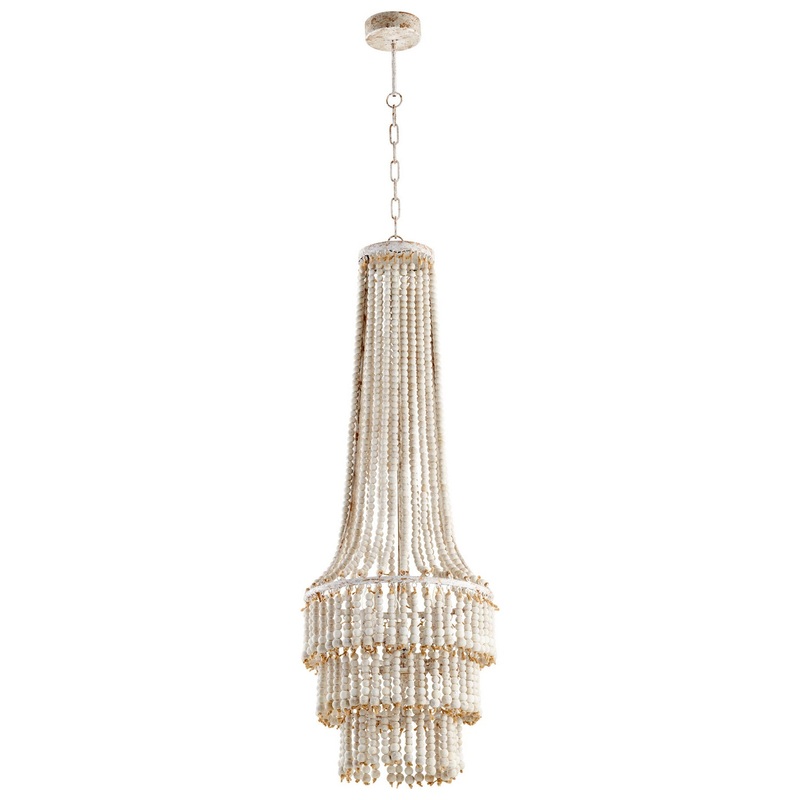 Three Light Pendant in Whitewash