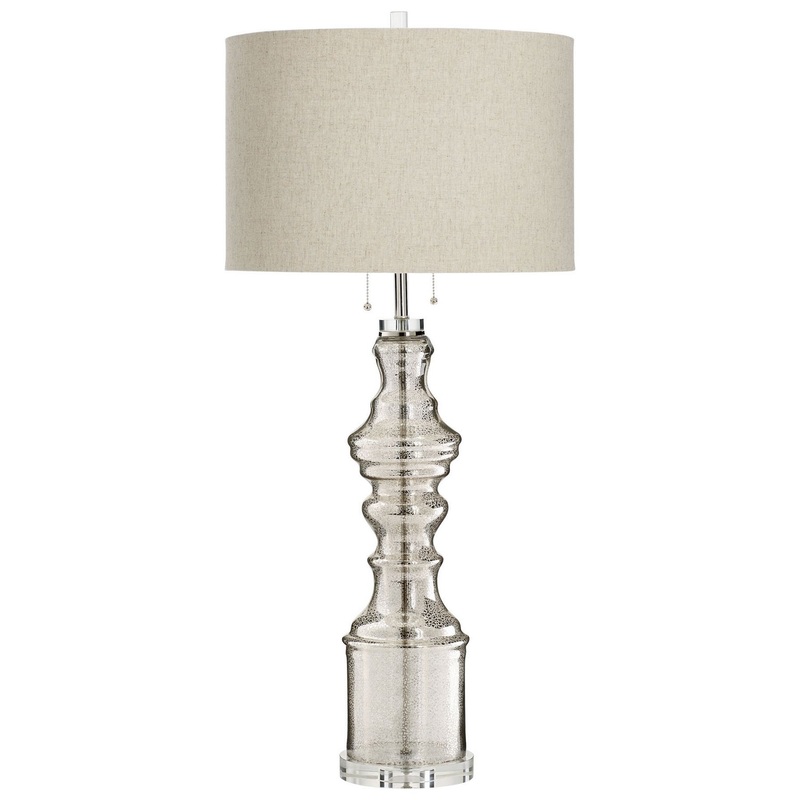 Two Light Table Lamp in Mercury