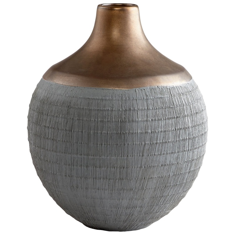 Vase in Charcoal Grey And Bronze