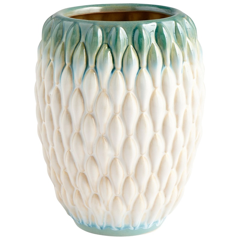 Vase in Green And White Glaze