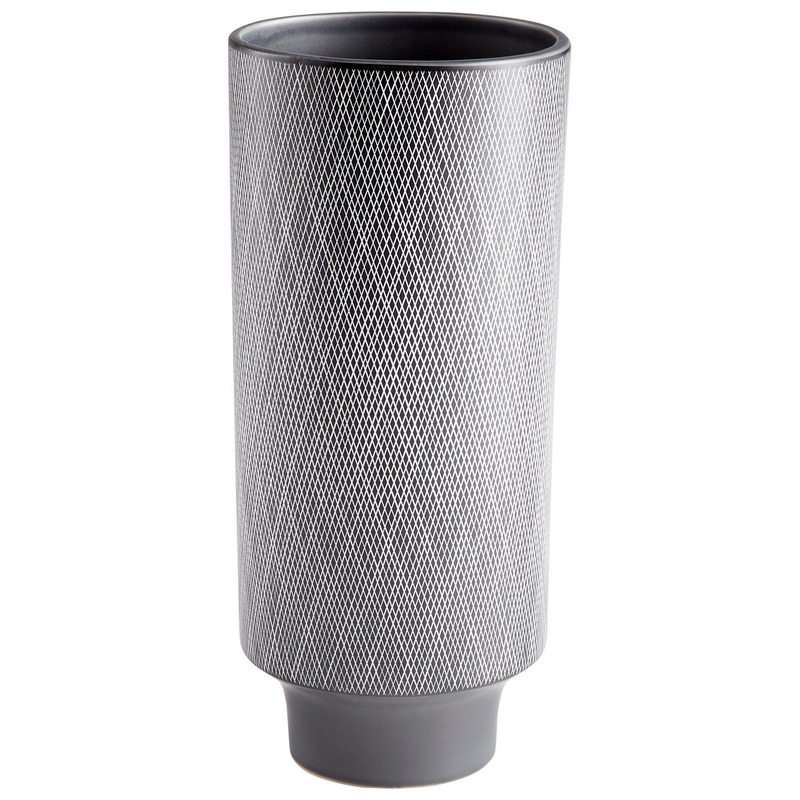 Vase in Matt Grey And White