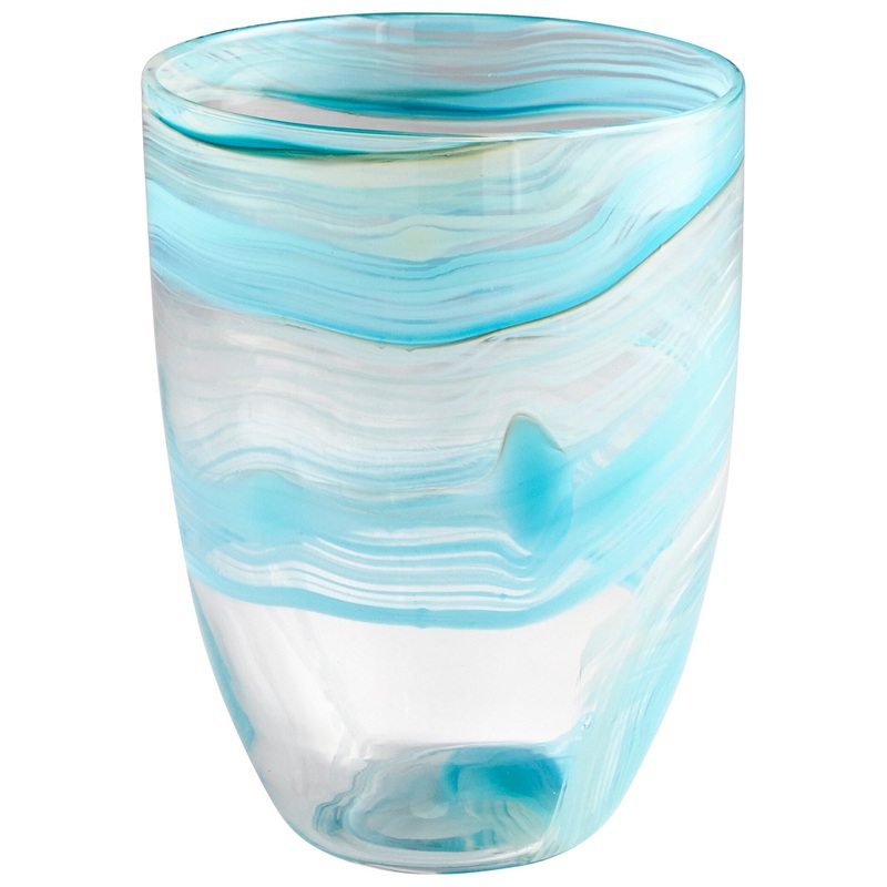 Vase in Sky Blue And White