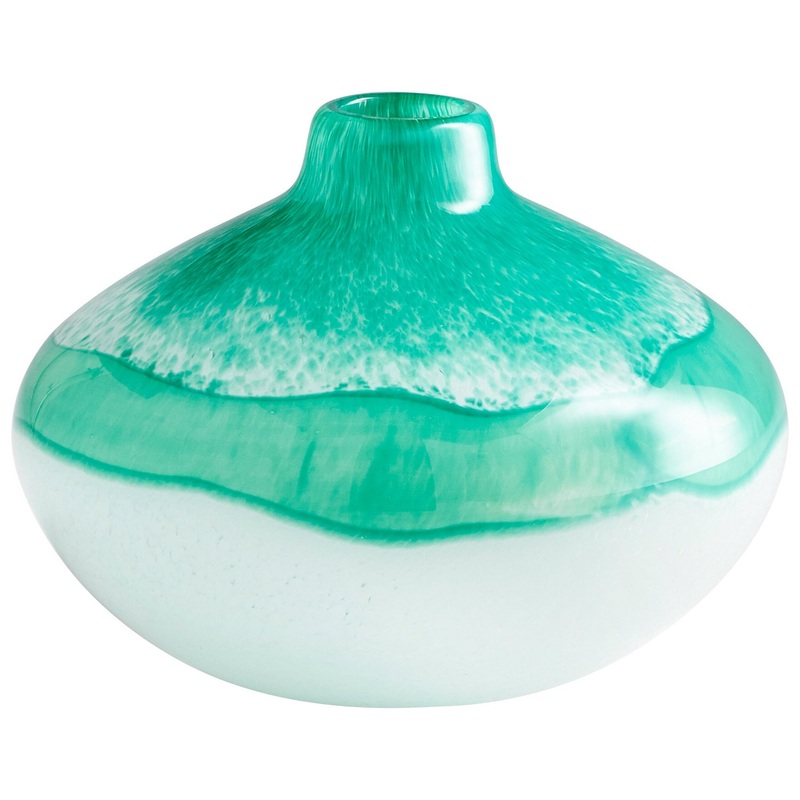 Vase in Turquoise/White