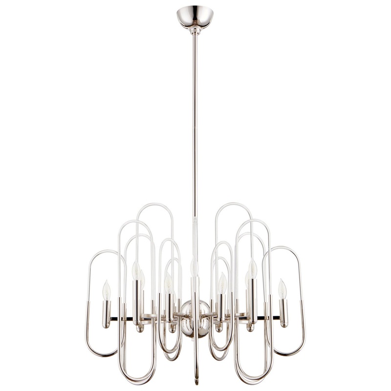 12 Light Chandelier in Polished Nickel