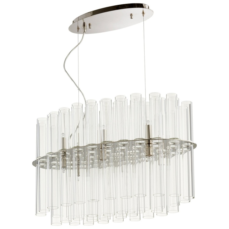 12 Light Pendant in Polished Nickel