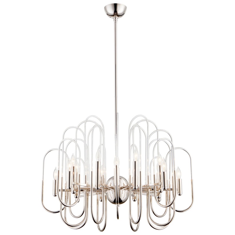 16 Light Chandelier in Polished Nickel