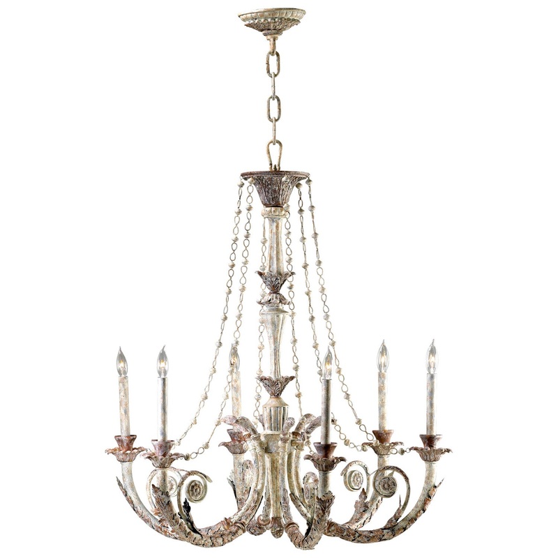 Abelle Six Light Chandelier in Parisian White